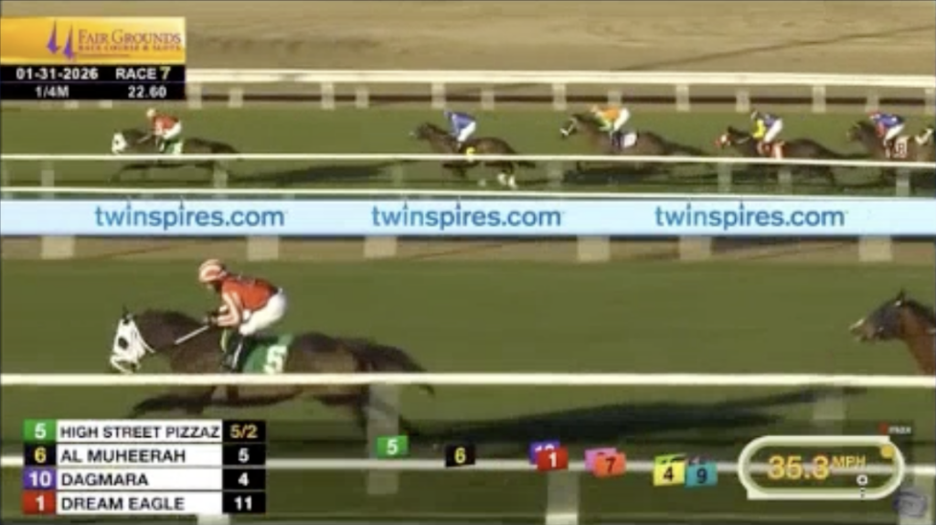 High Street Pizzaz runs a special maiden at Fair Grounds, January 31, 2026