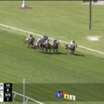 For Love and Honor shortens the distance to the front runner in the final stretch.